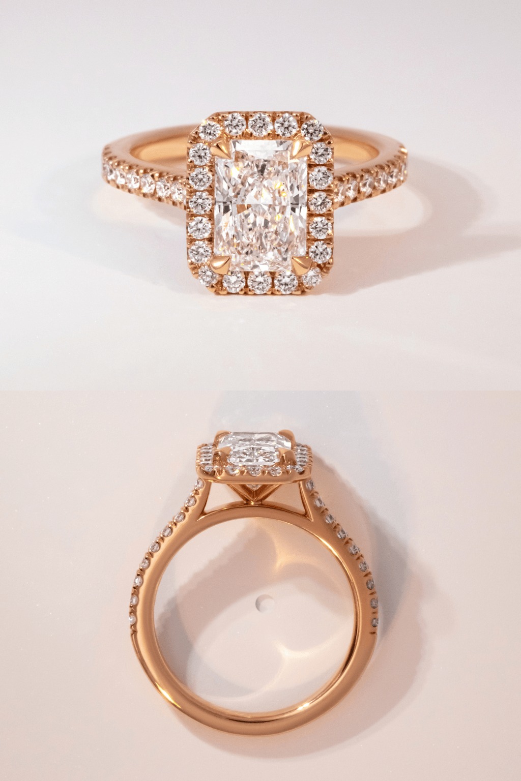 Rose Gold Halo Engagement Ring
