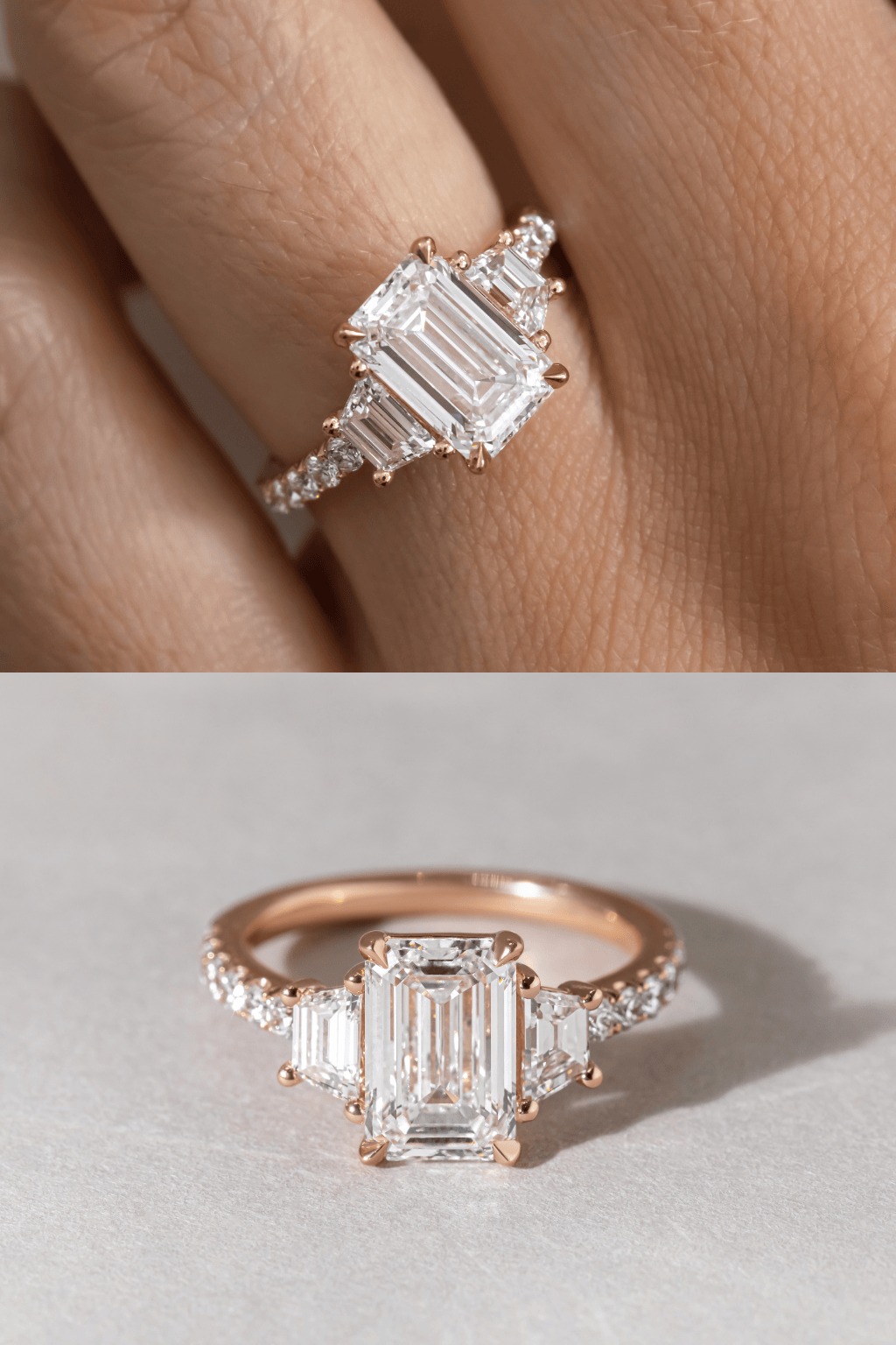 Rose Gold Trilogy Engagement Ring
