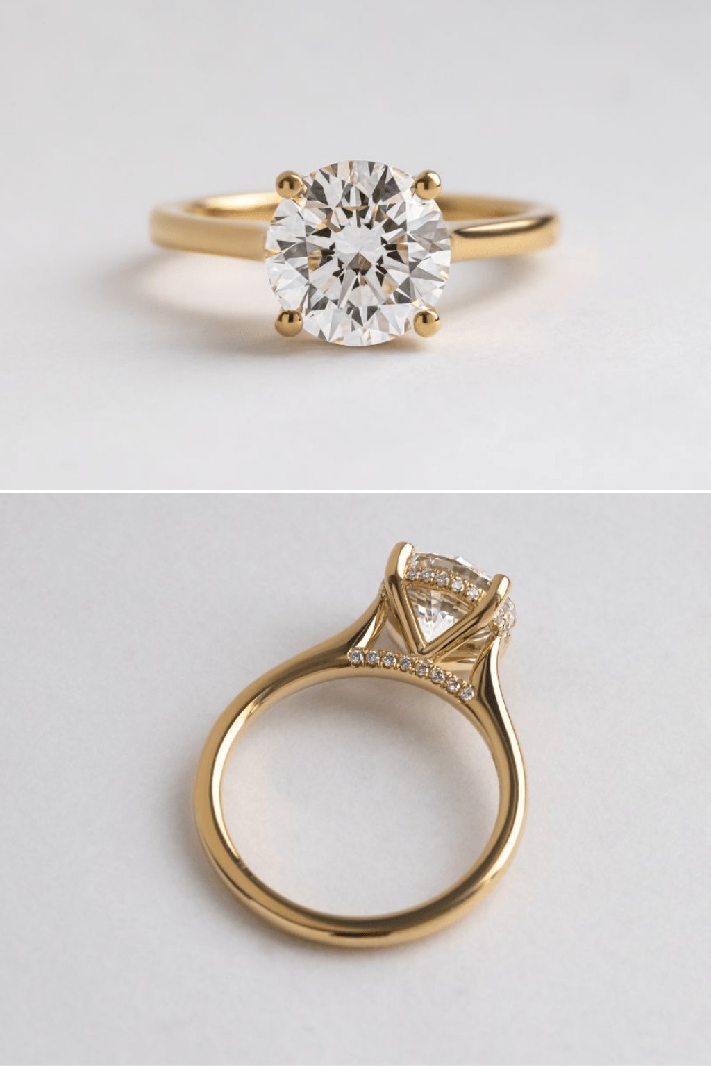 Round Hidden Halo Engagement Ring