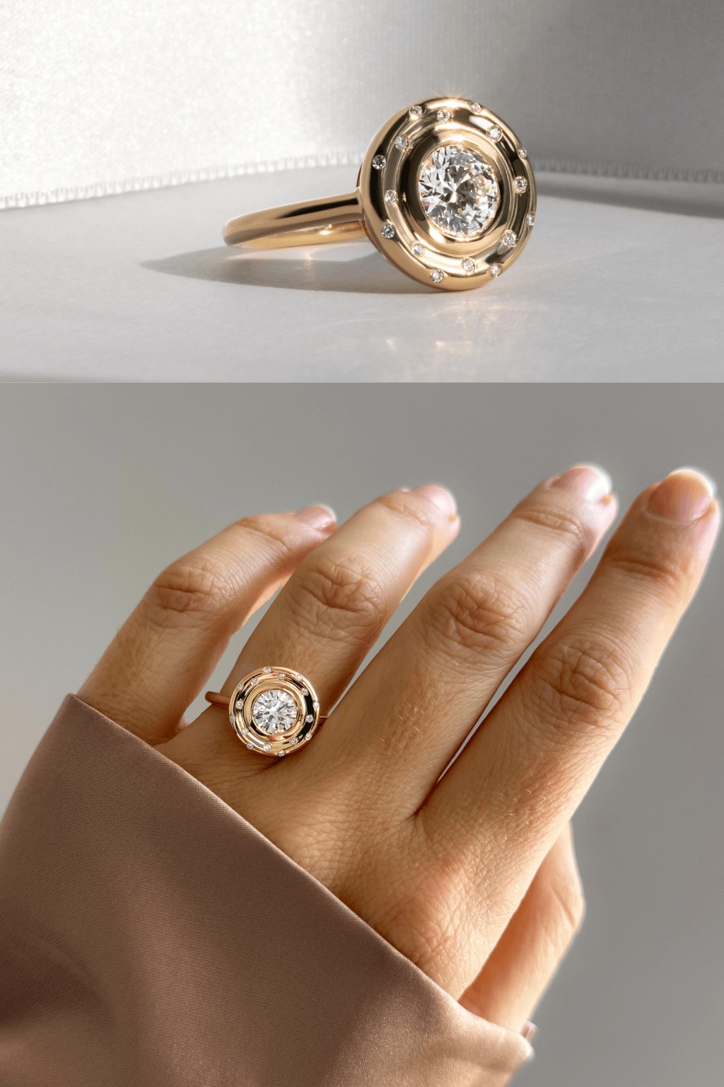 Unique Yellow Gold Engagement Ring