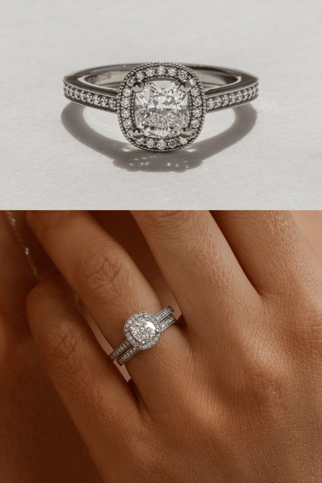 Vintage Cushion Engagement Ring
