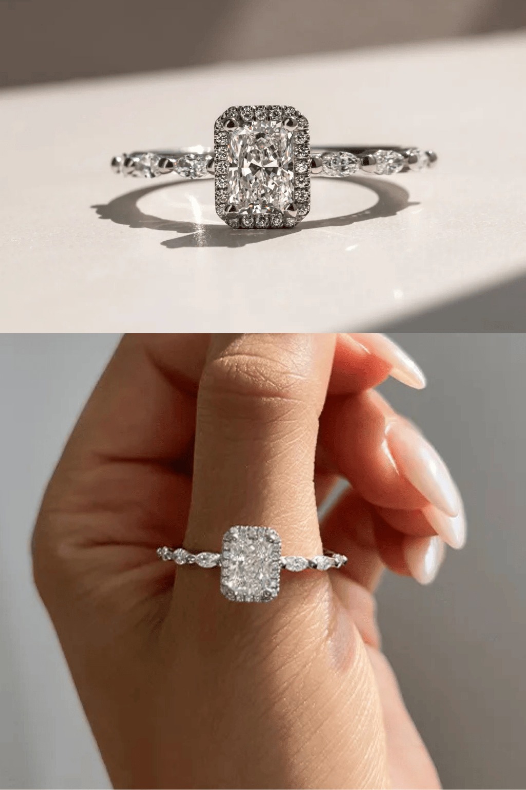 Vintage Radiant Engagement Ring