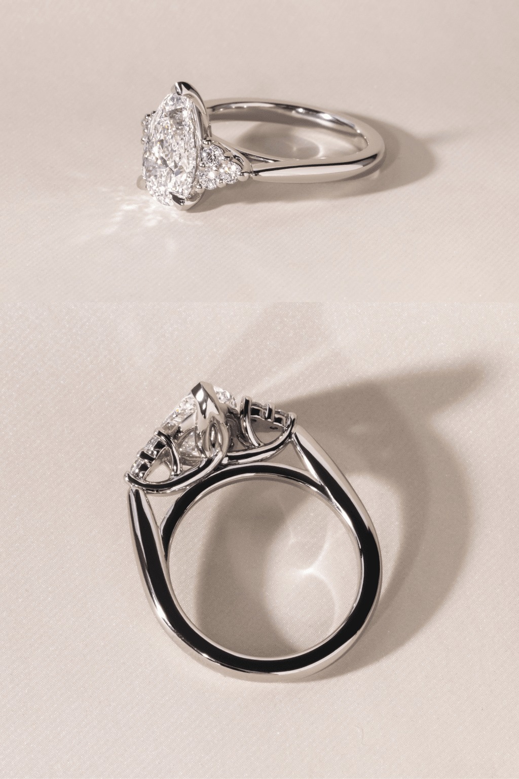 White Gold Flower Engagement Ring