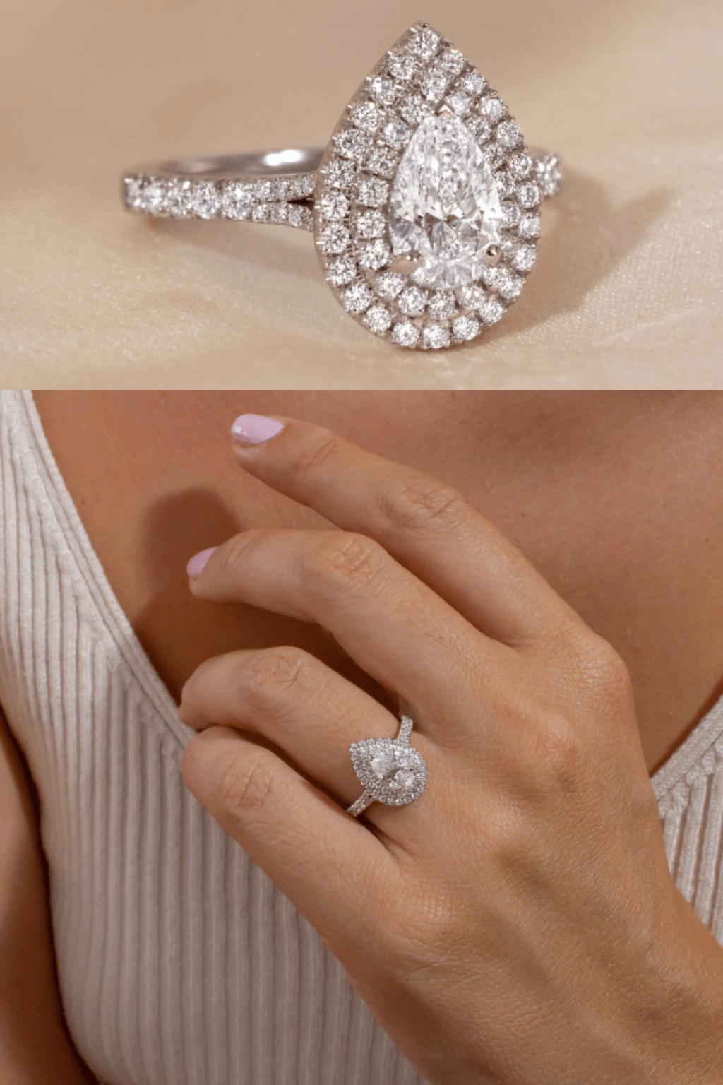 White Gold Halo Engagement Ring