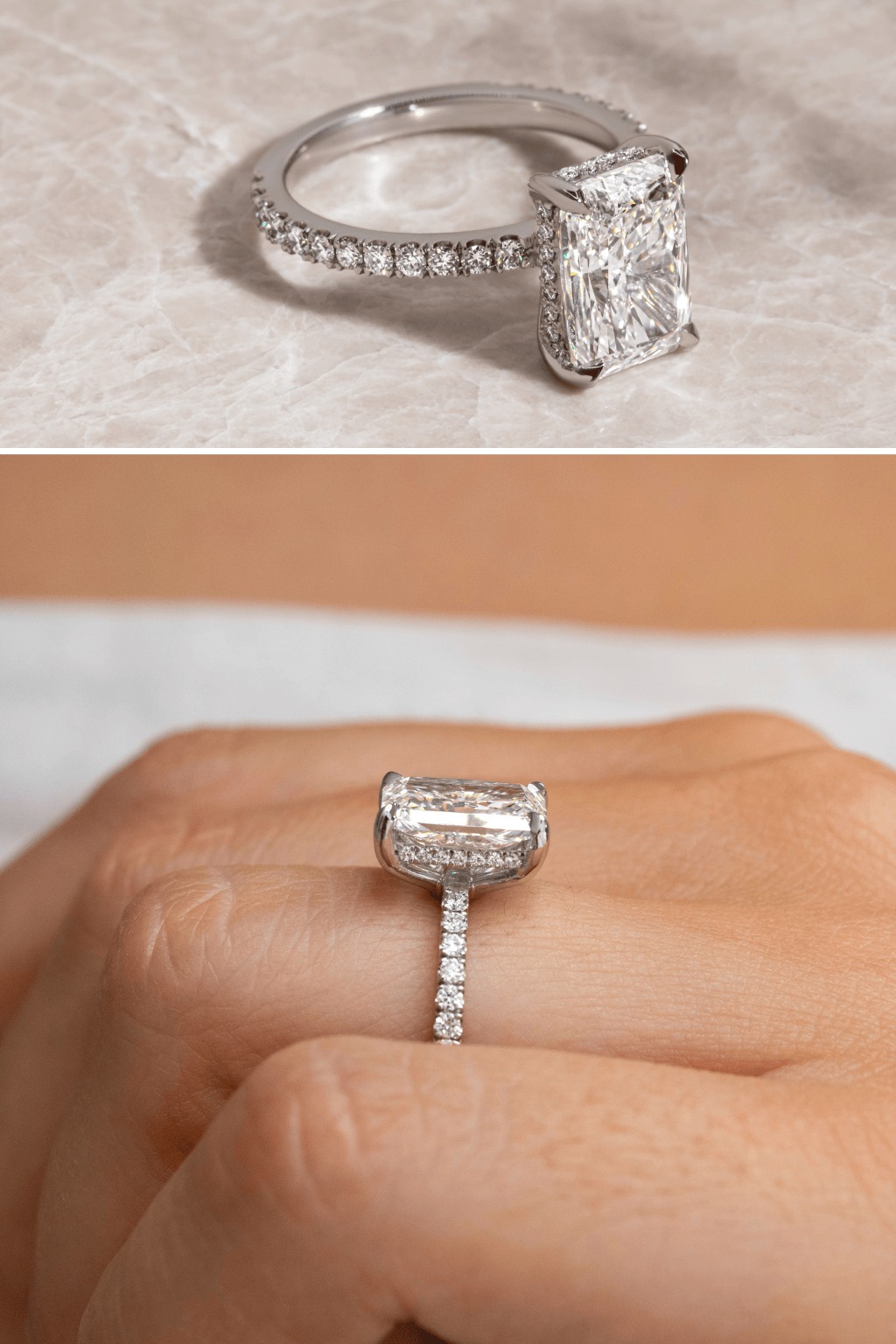White Gold Hidden Halo Engagement Ring