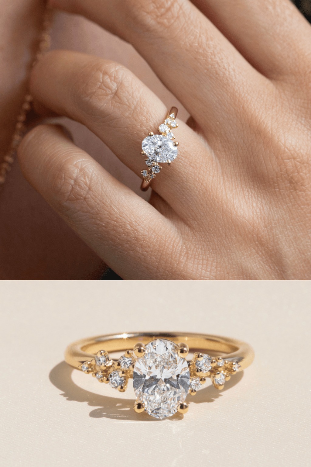 Yellow Gold Cluster Engagement Ring