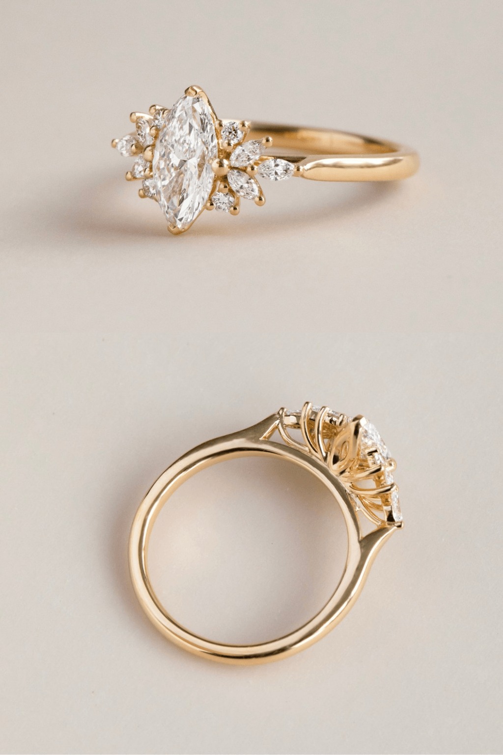 Yellow Gold Flower Engagement Ring