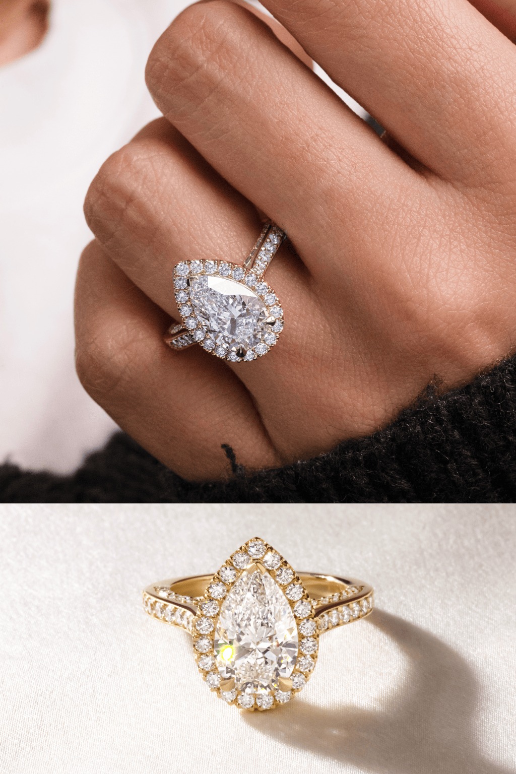 Yellow Gold Halo Engagement Ring