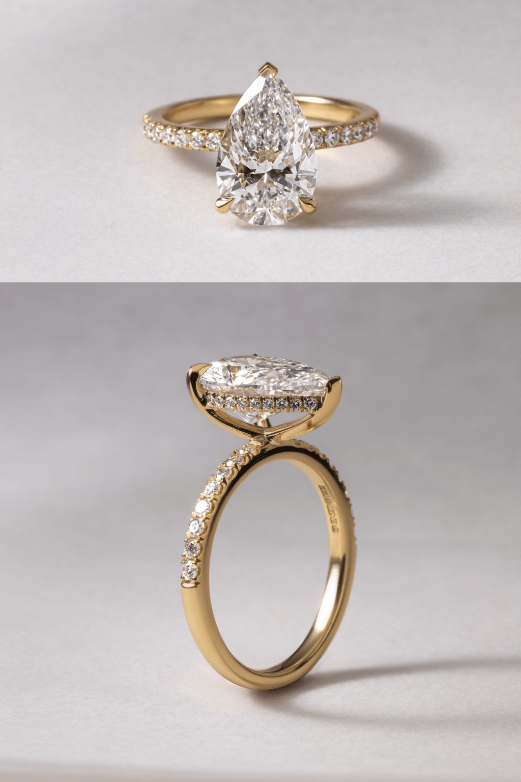 Yellow Gold Hidden Halo Engagement Ring