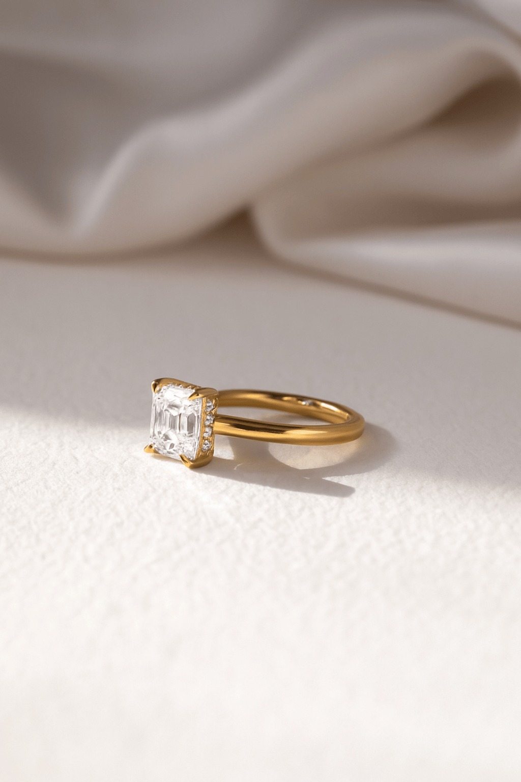 Asscher Cut Rose Gold Engagement Ring