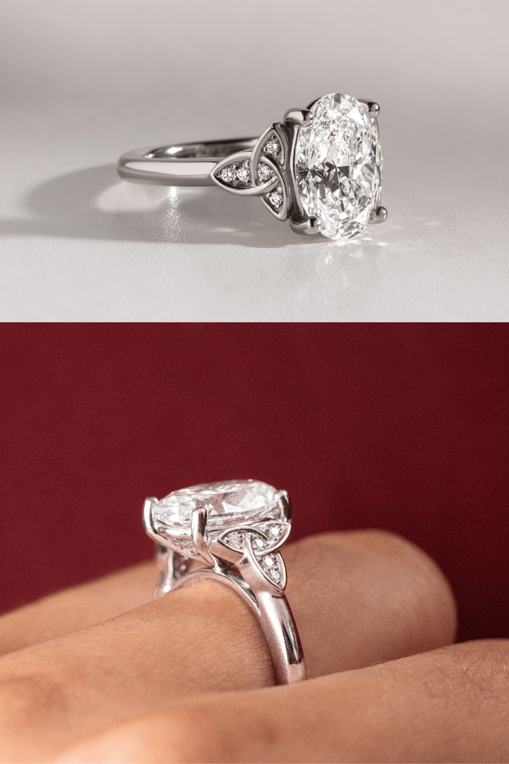 Celtic White Gold Engagement Ring