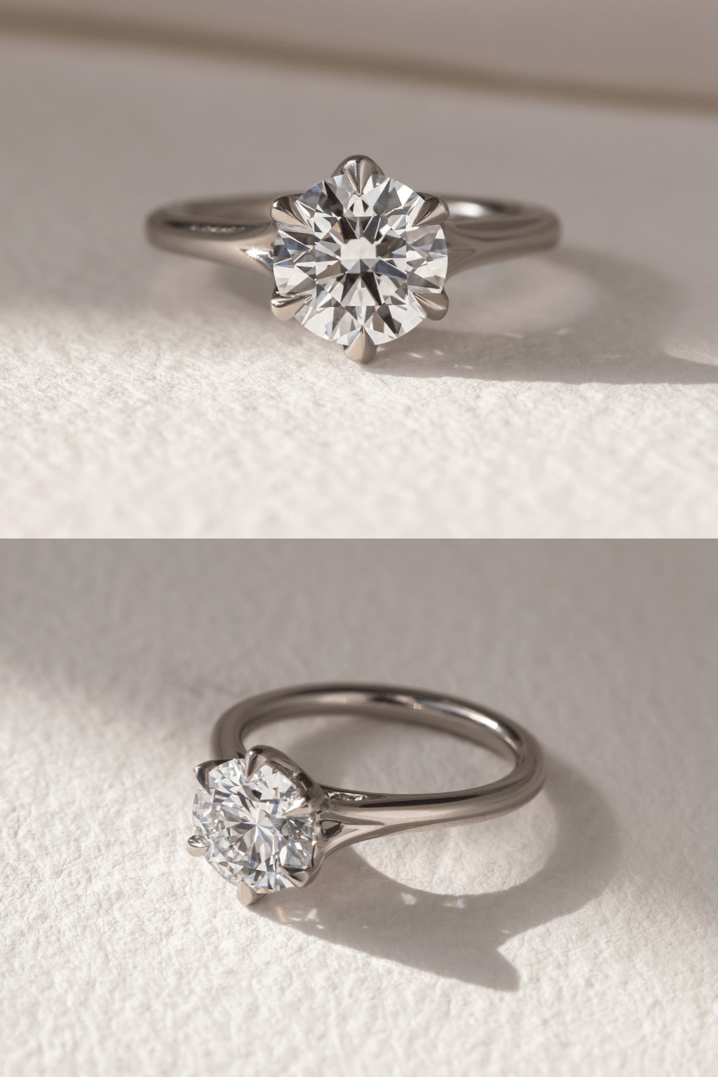 Diamond Engagement Rings Round Cut White Gold