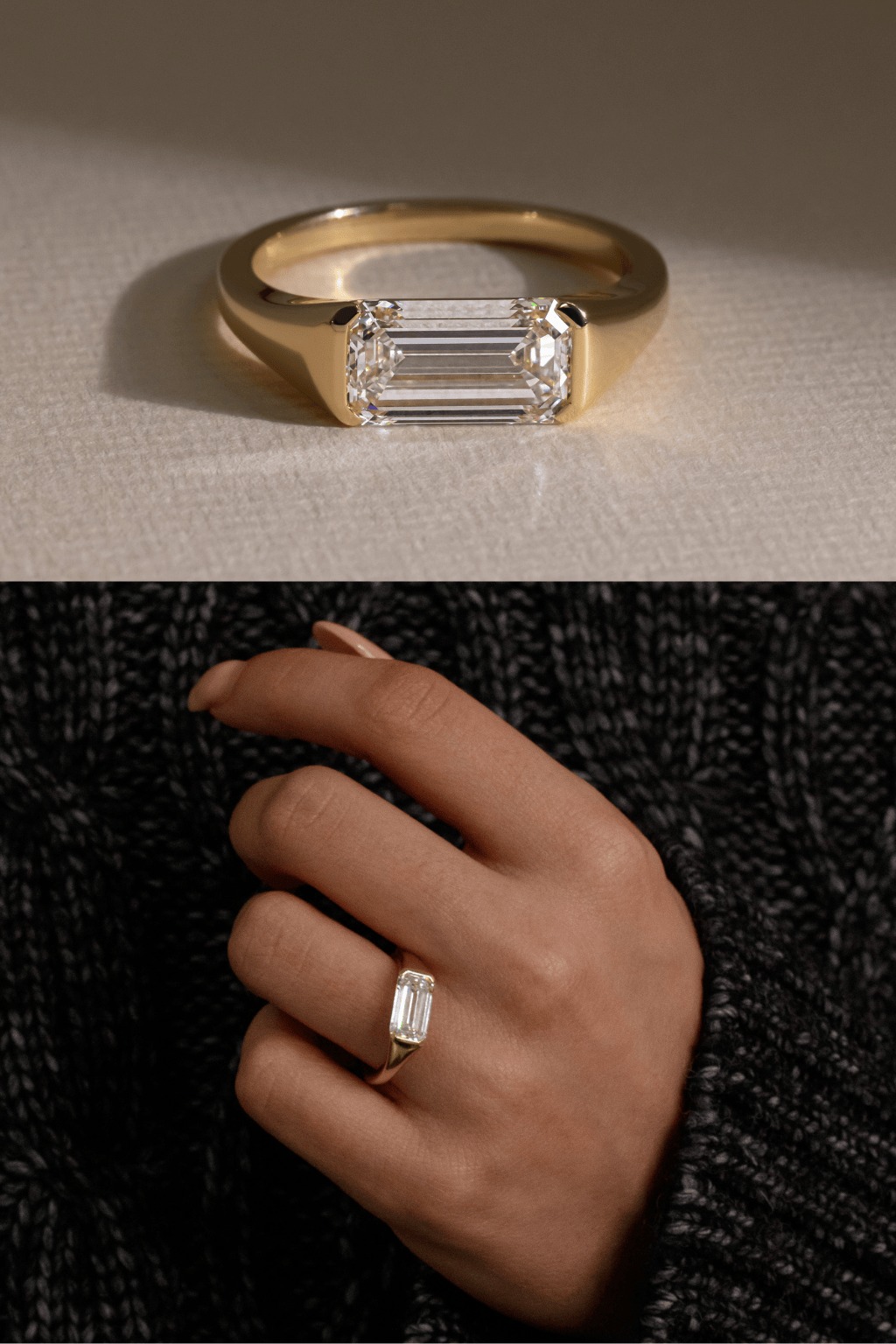 East West Engagement Ring