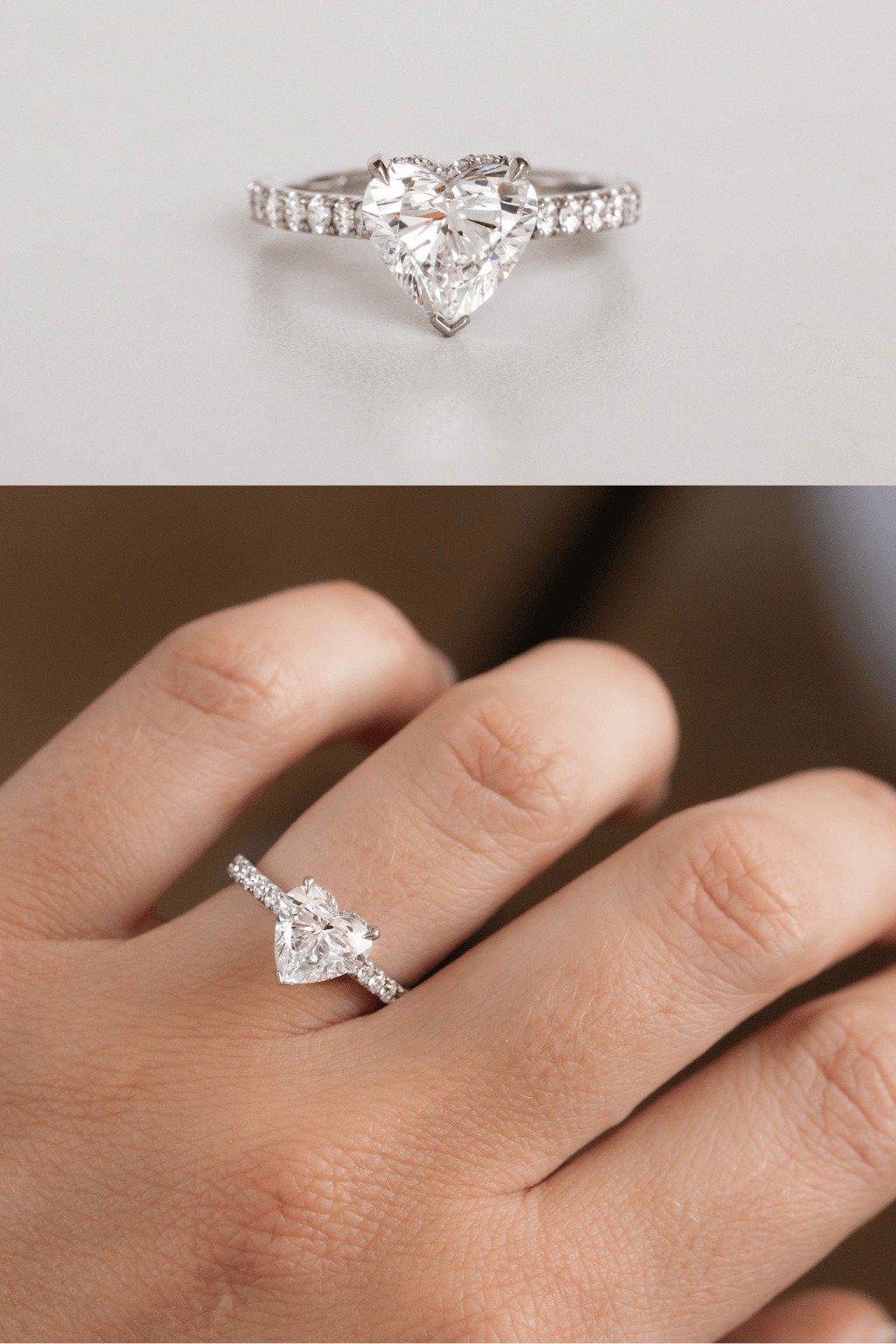 Heart Shaped White Gold Engagement Ring