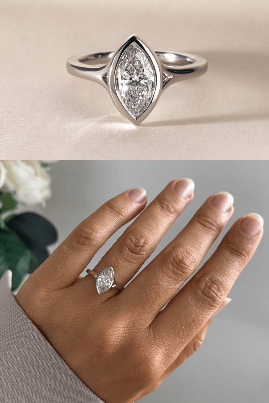 Marquise Platinum Engagement Ring