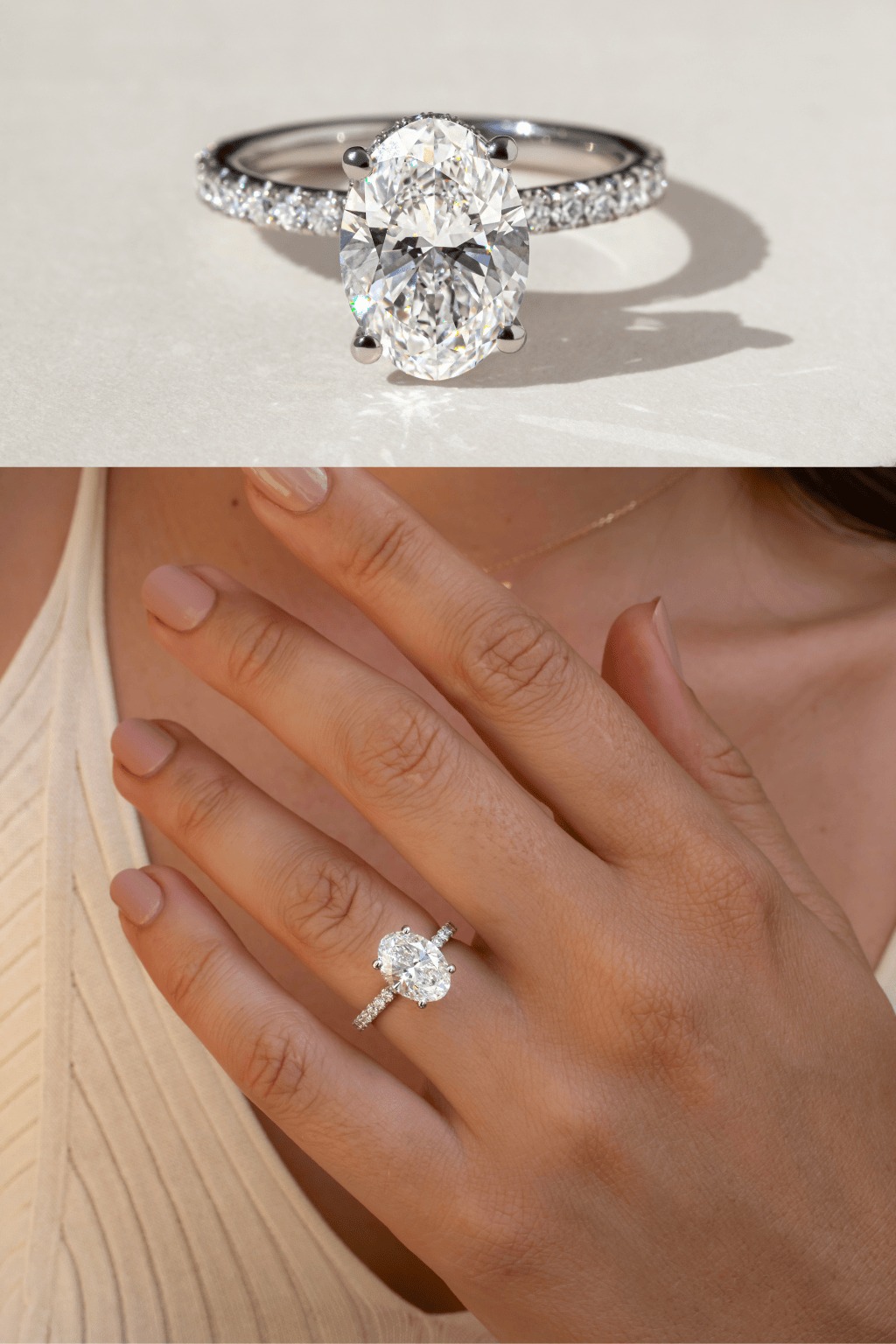 Oval Platinum Engagement Ring