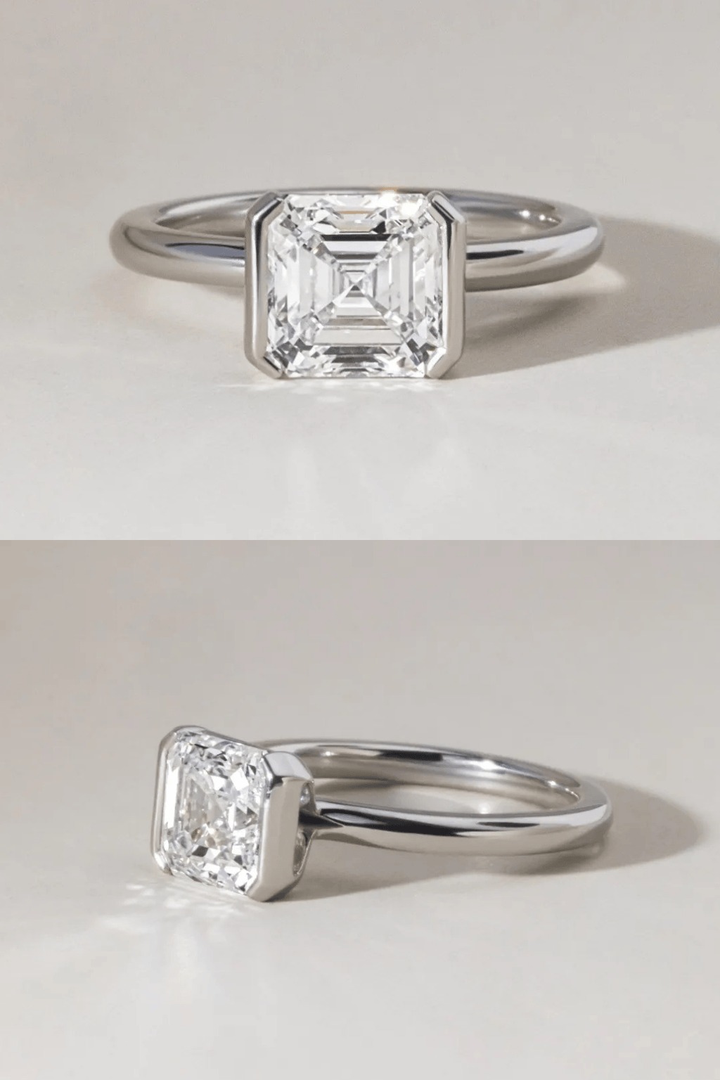 Platinum Asscher Cut Engagement Ring
