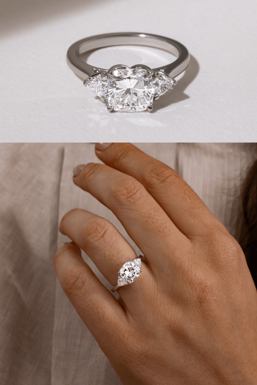 Platinum Cushion Cut Engagement Ring