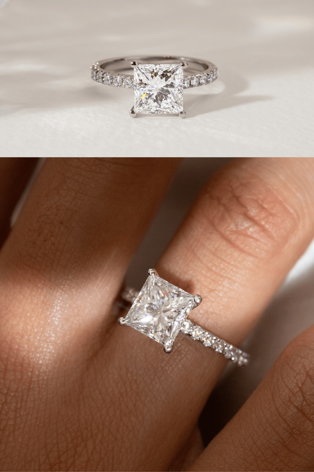 Platinum Princess Cut Engagement Ring