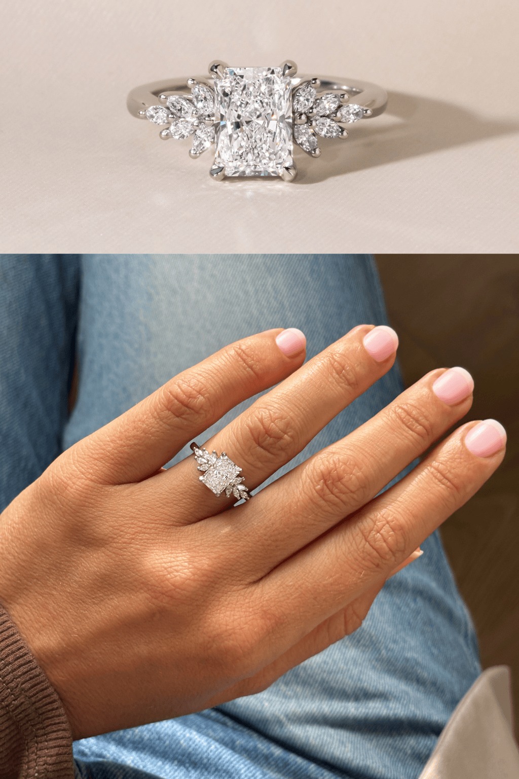 Platinum Radiant Cut Engagement Ring