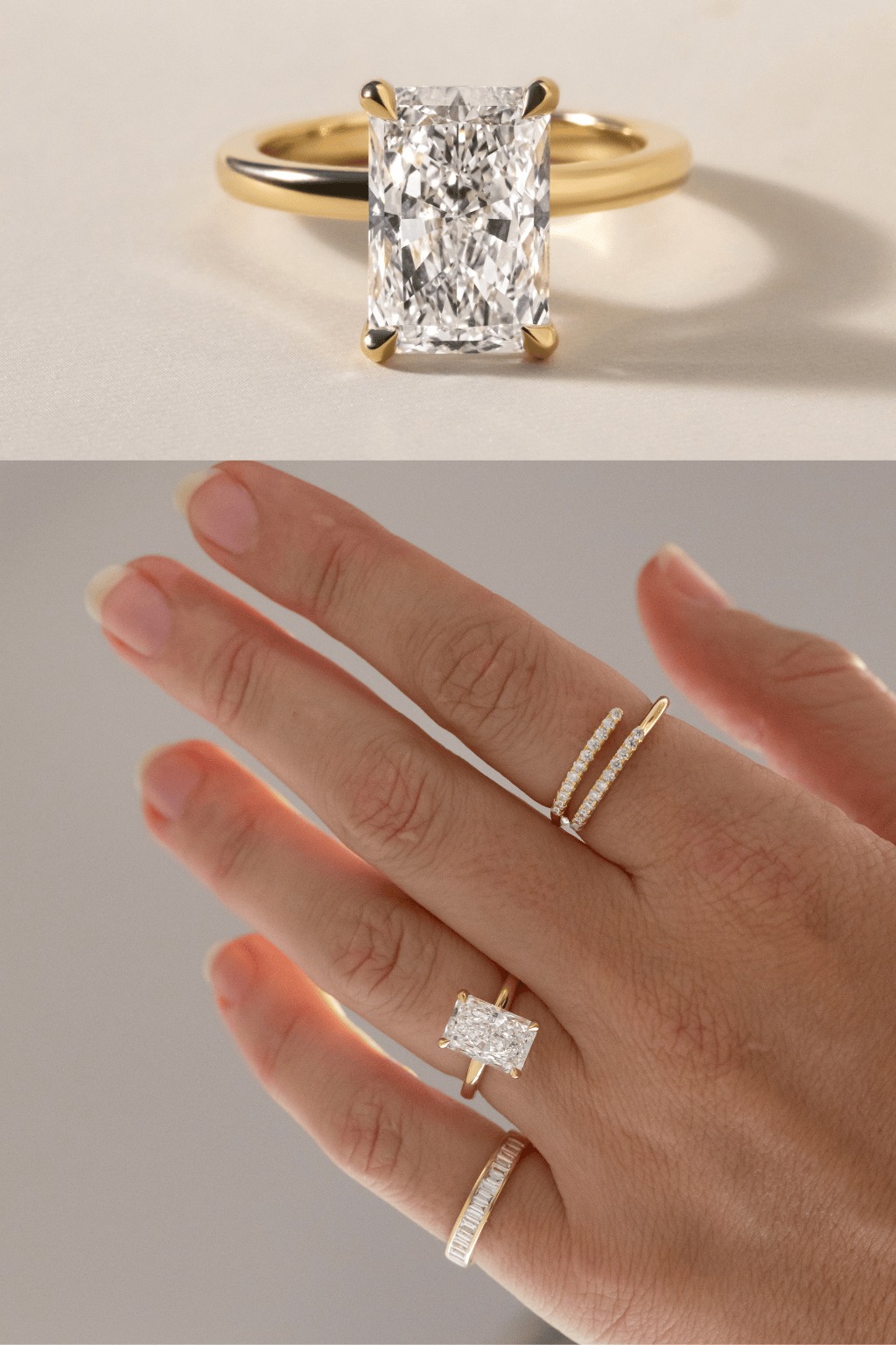 Radiant Cut Yellow Gold Engagement Ring