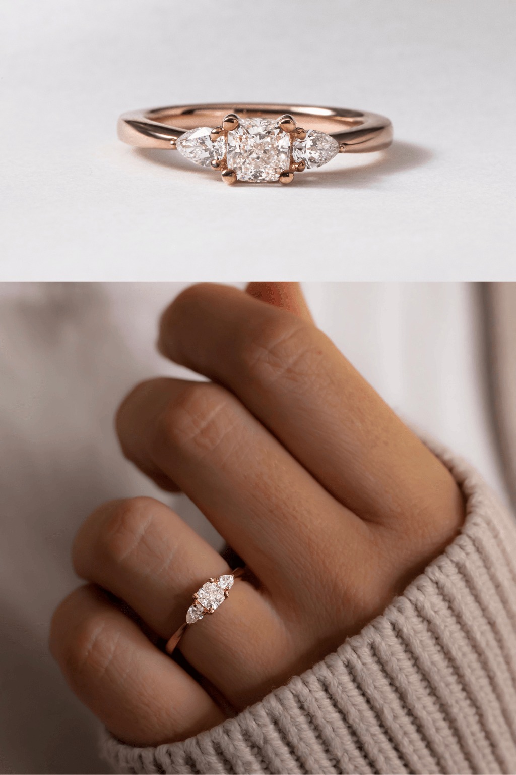 Rose Gold Cushion Cut Engagement Ring