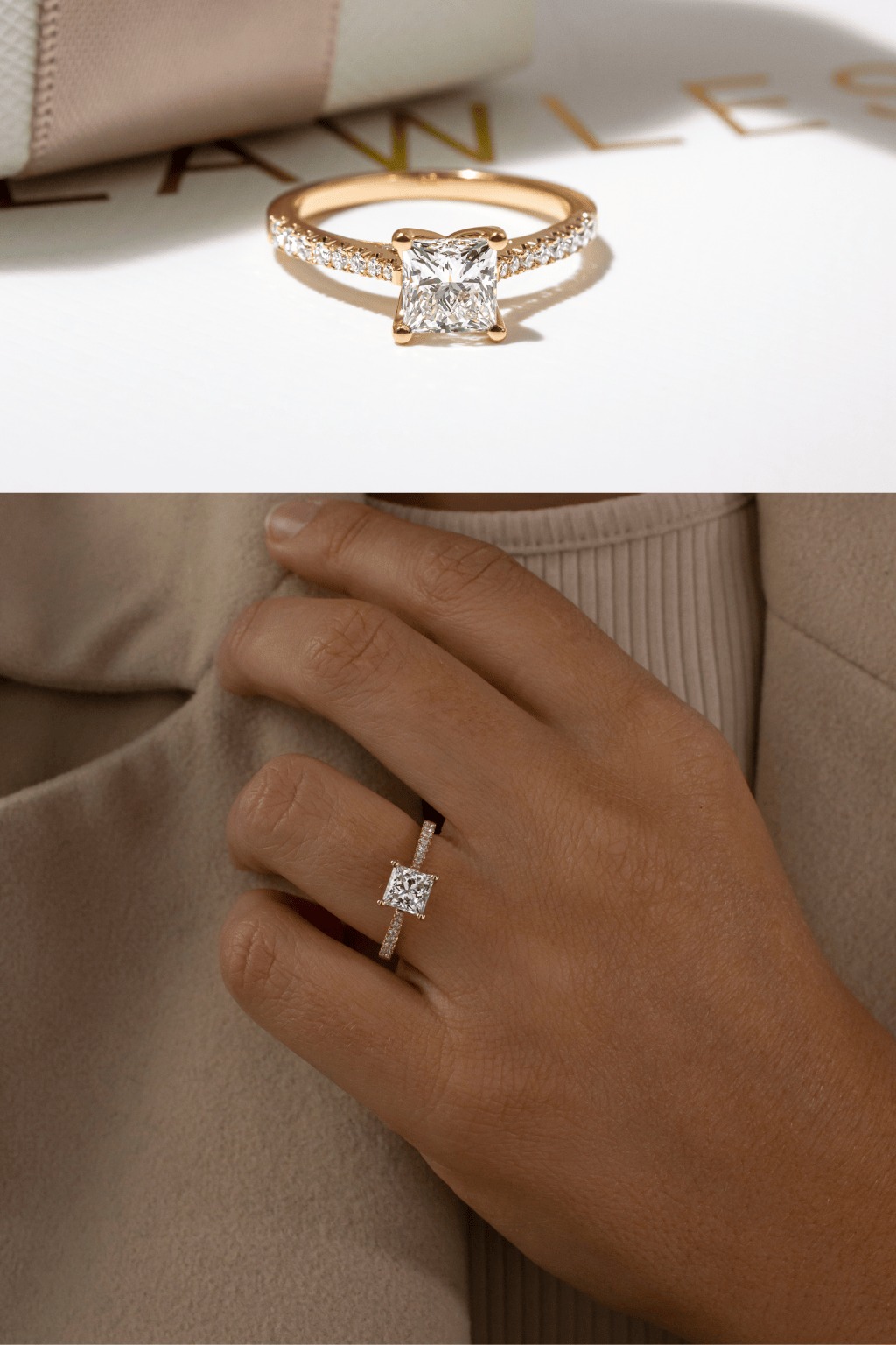 Rose Gold Diamond Engagements Ring