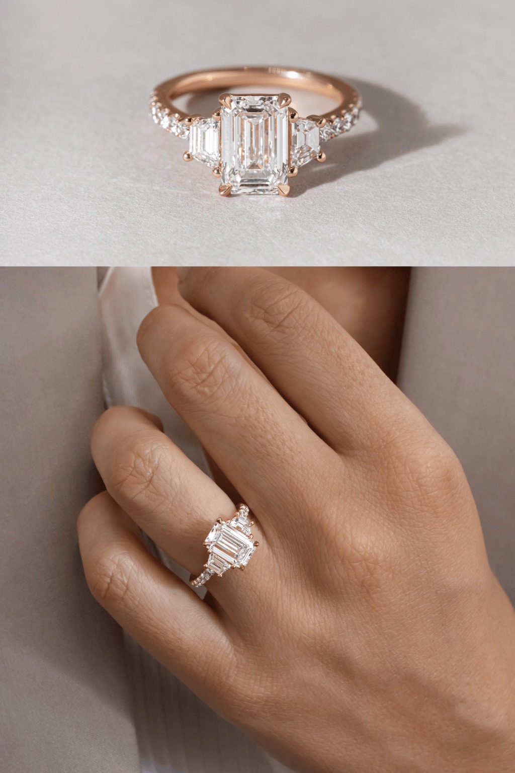 Rose Gold Emerald Engagement Ring