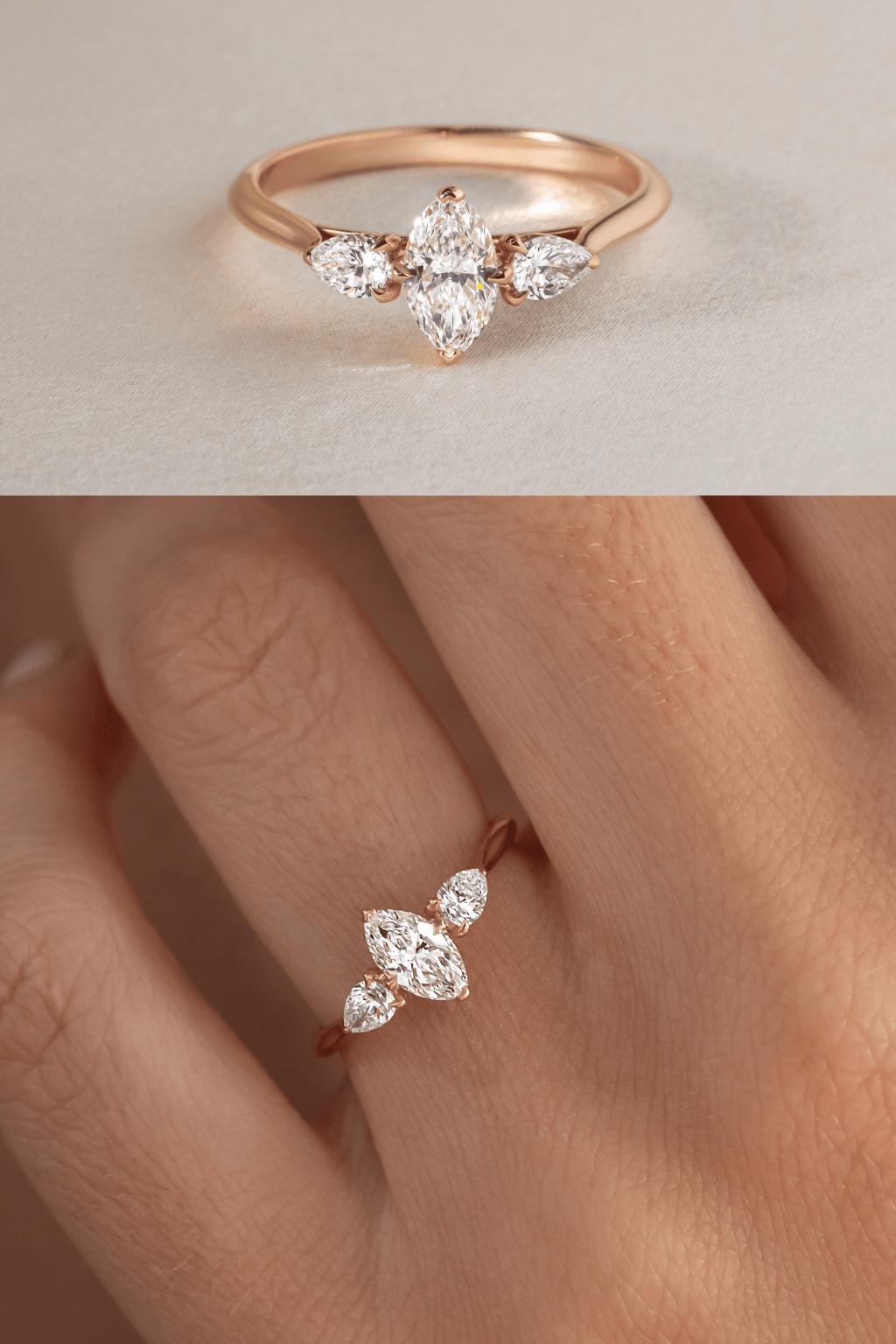 Rose Gold Marquise Engagement Ring