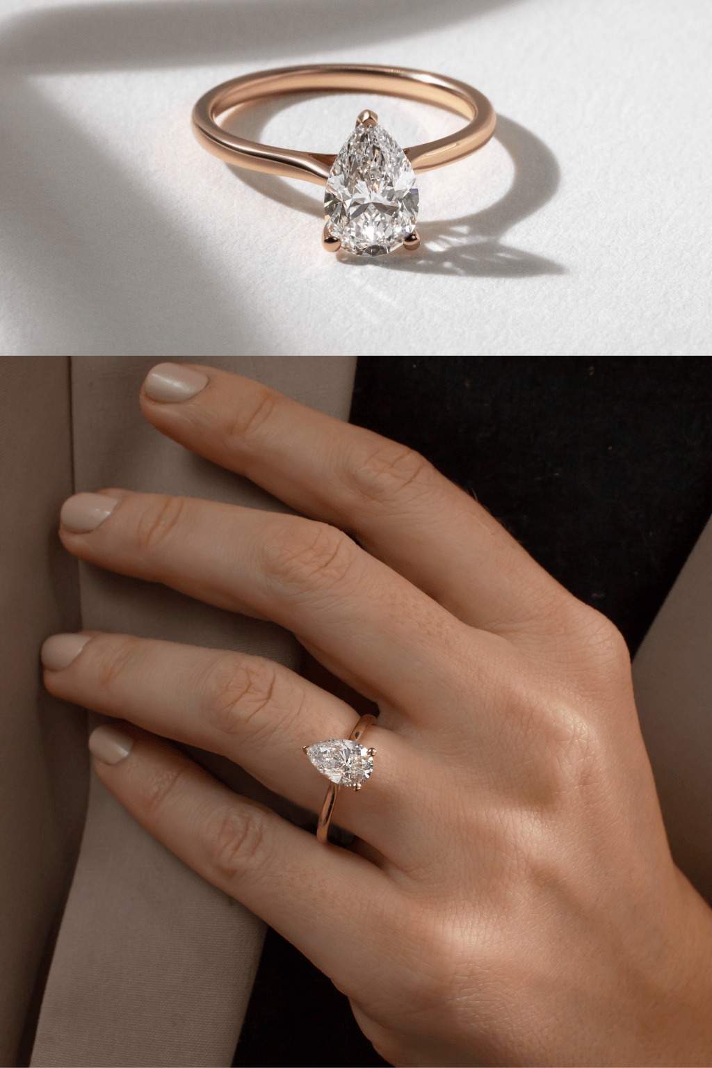 Rose Gold Pear Engagement Ring