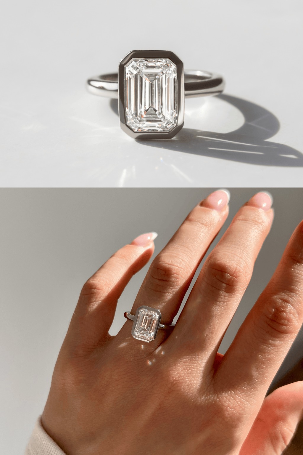 White Gold Emerald Engagement Ring