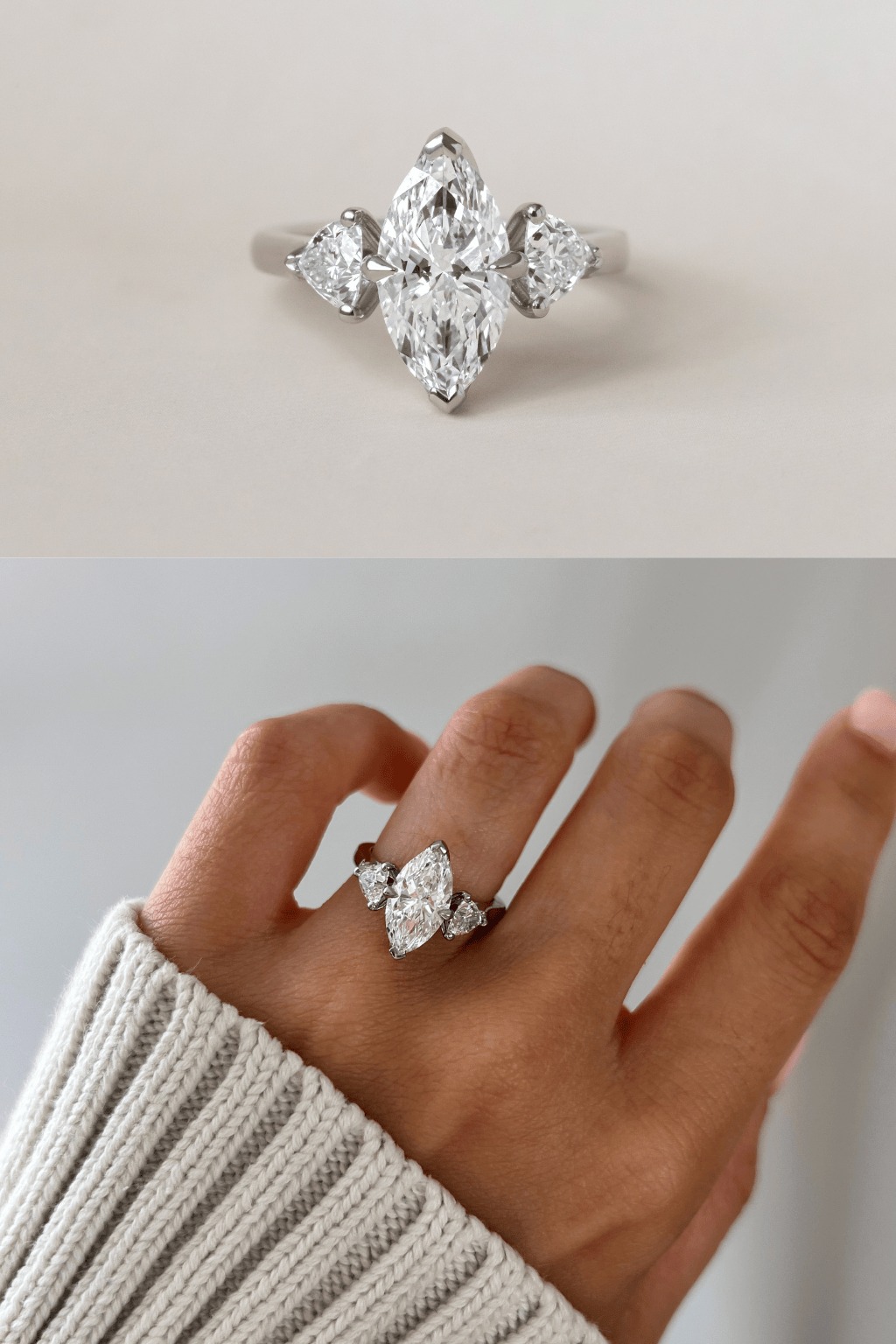 White Gold Marquise Engagement Ring
