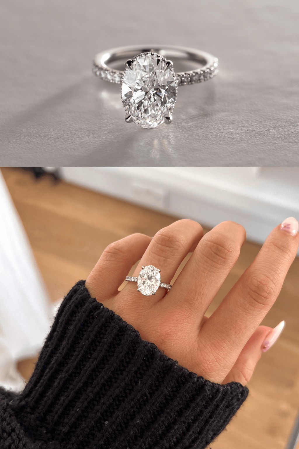 White Gold Oval Engagement Ring