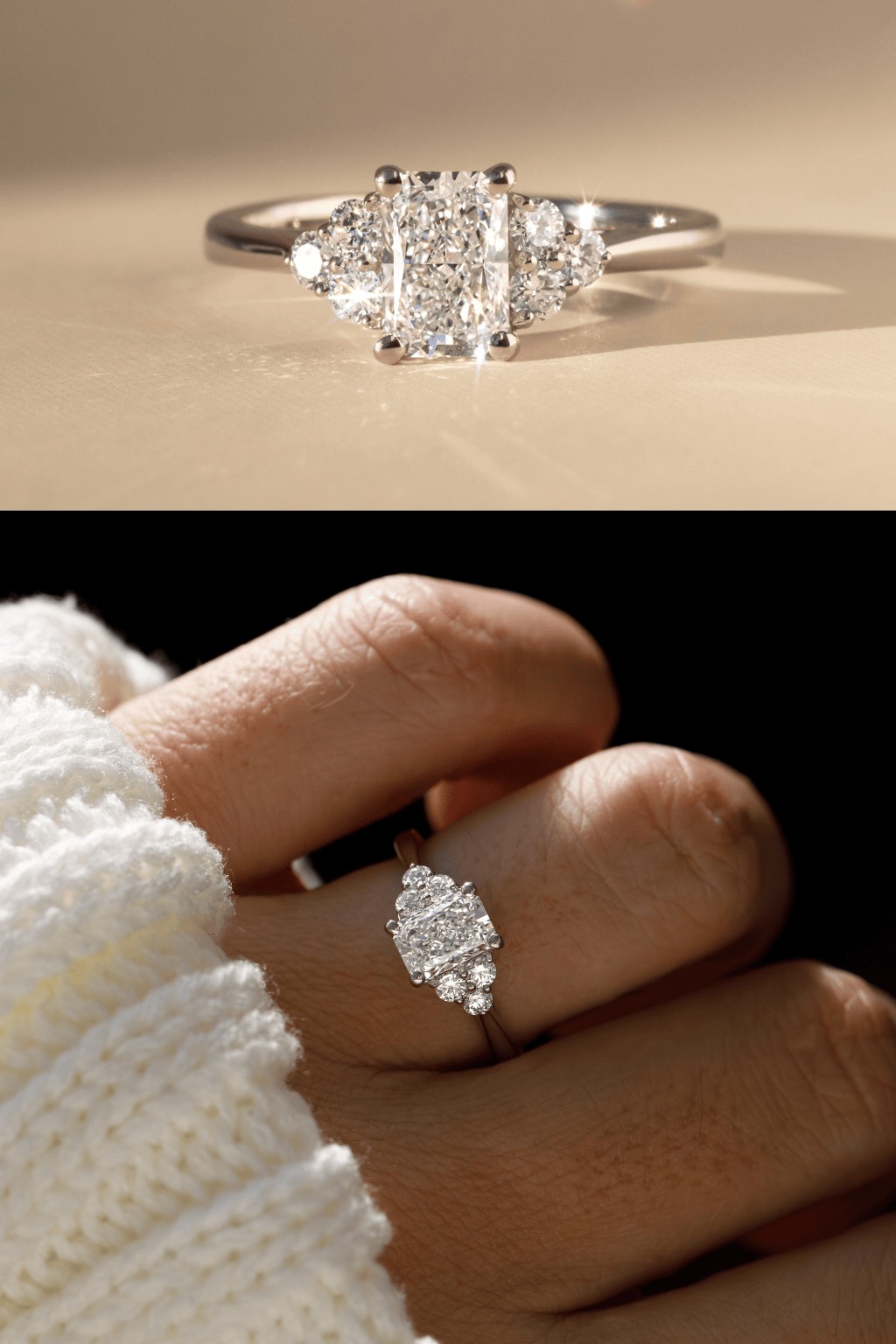 White Gold Radiant Engagement Ring