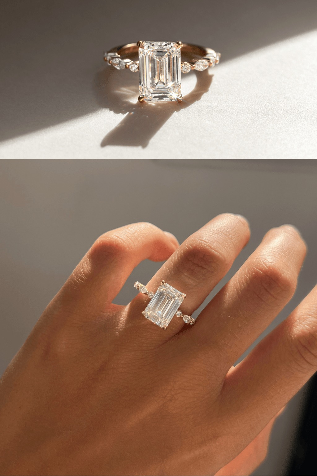 Yellow Gold Emerald Cut Engagement Ring