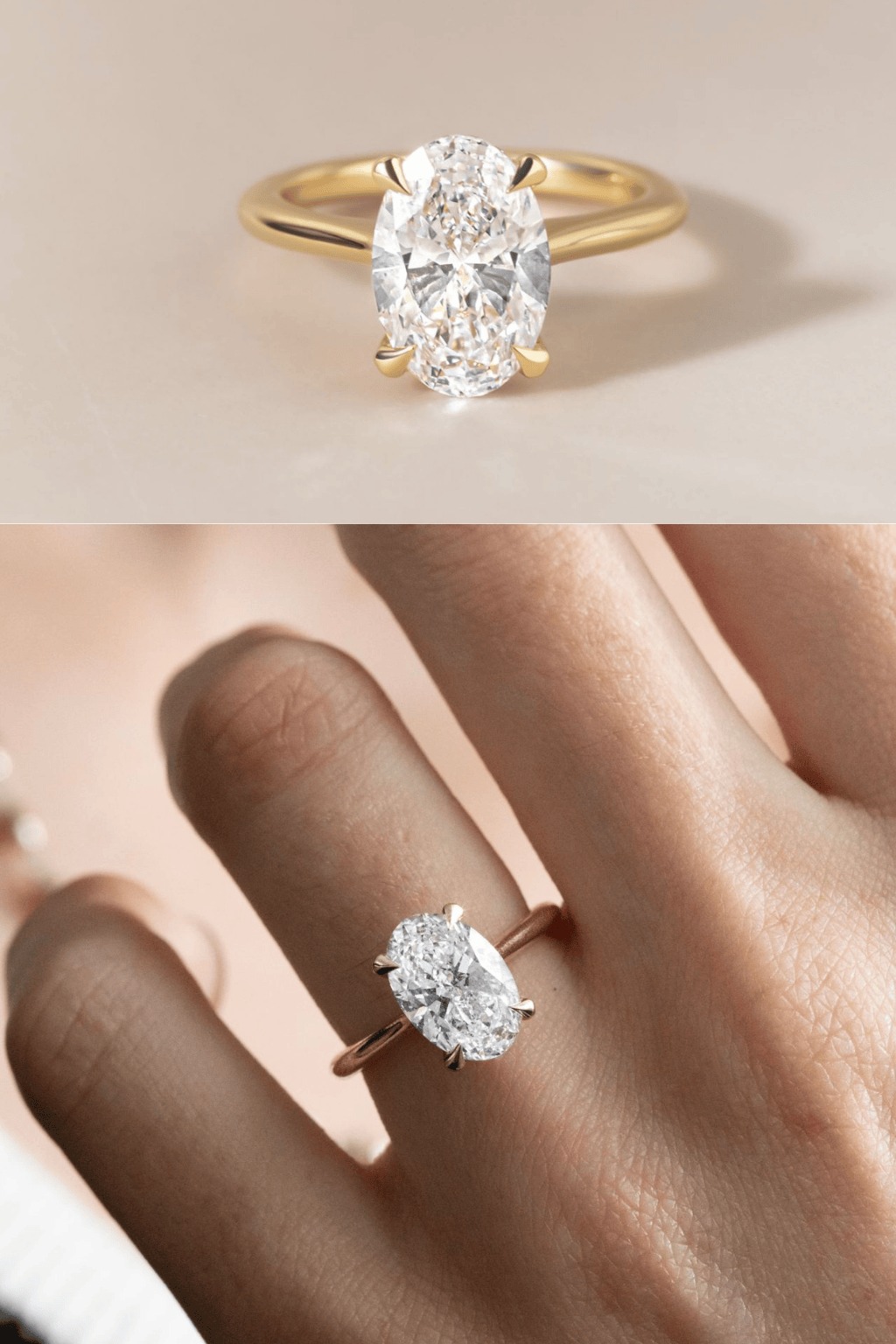 Yellow Gold Oval Diamond Engagement Ring