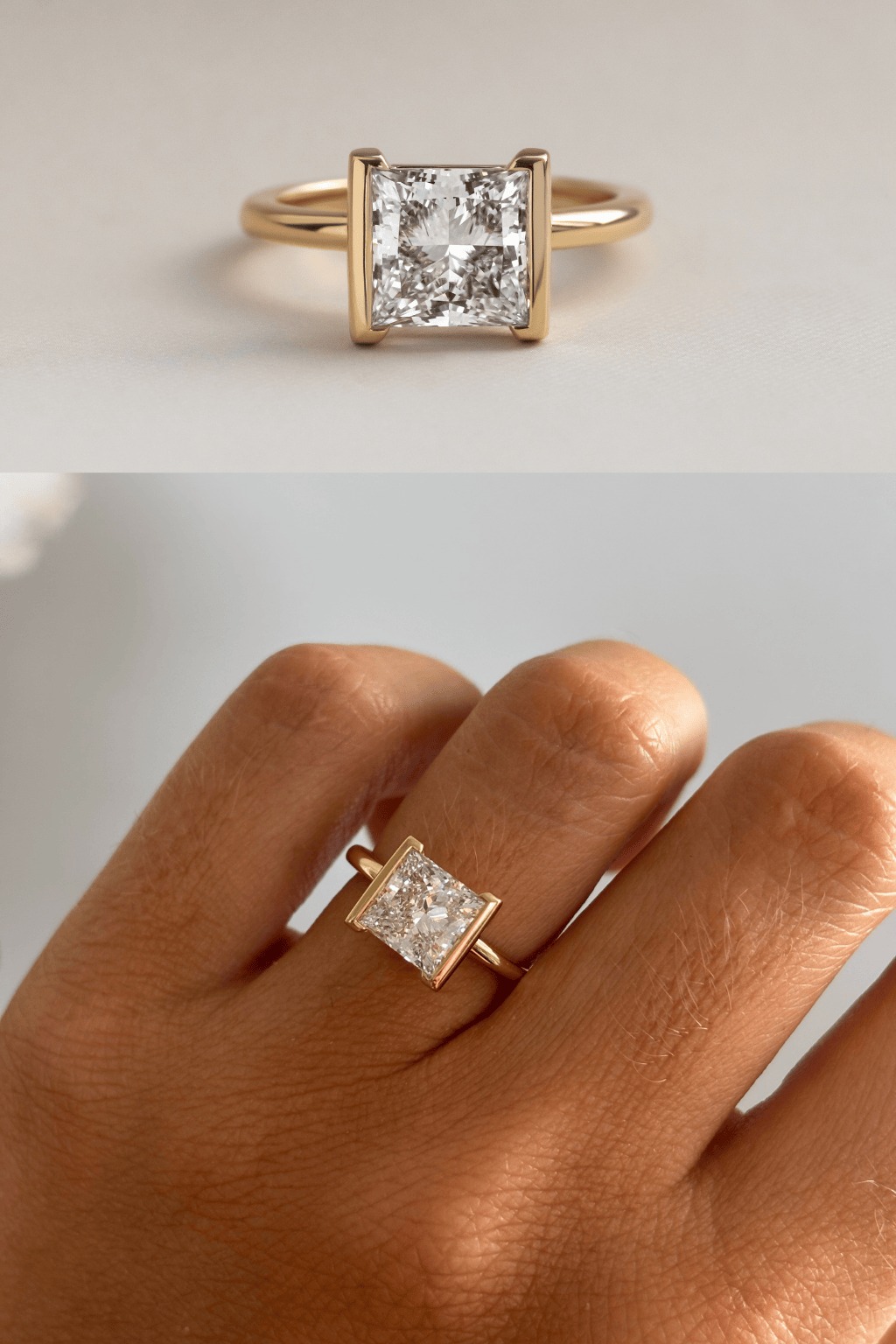 Yellow Gold Princess Cut Engagement Ring