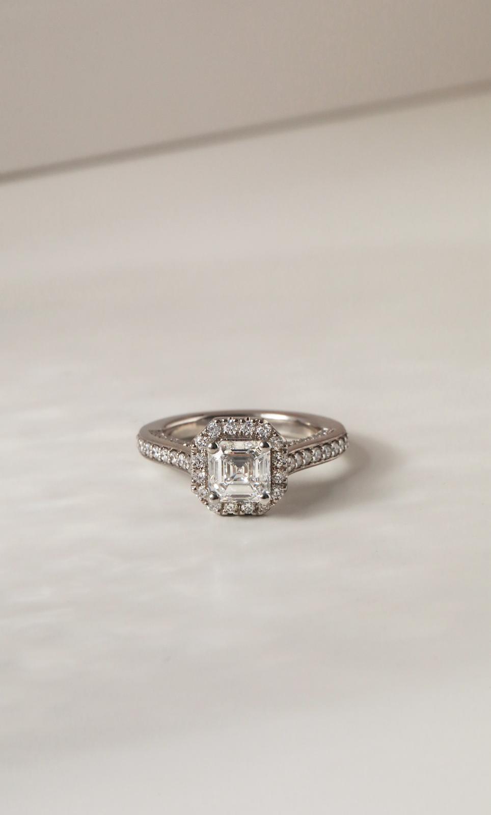 Asscher Cut Halo Engagement Ring