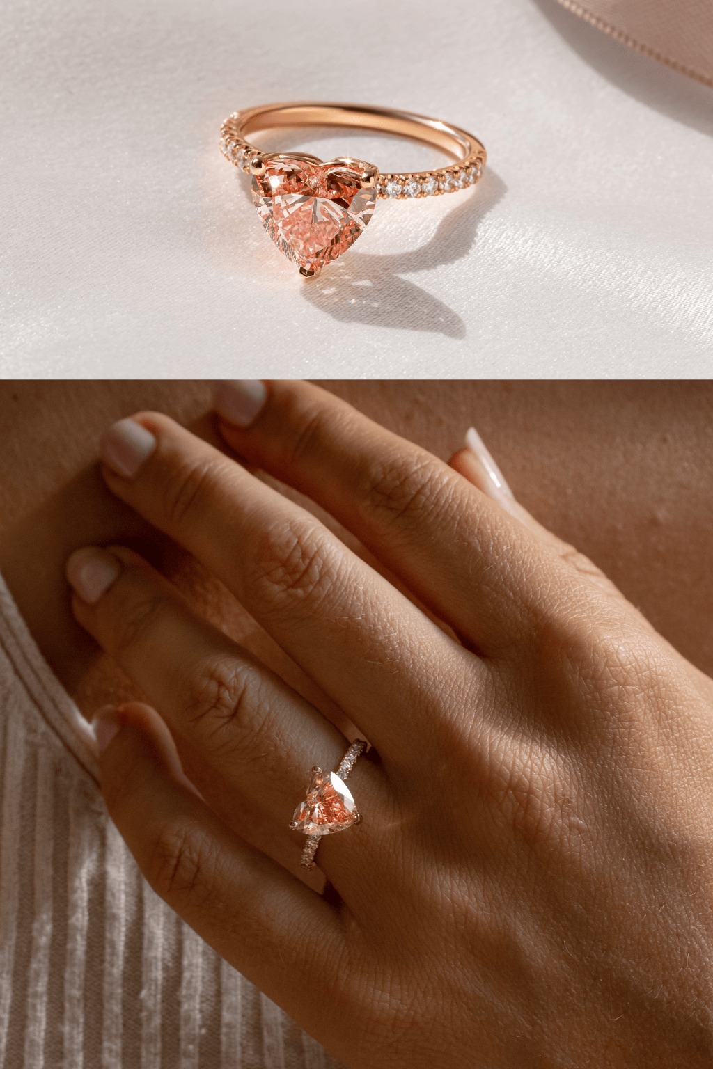 Heart Shaped Rose Gold Engagement Ring