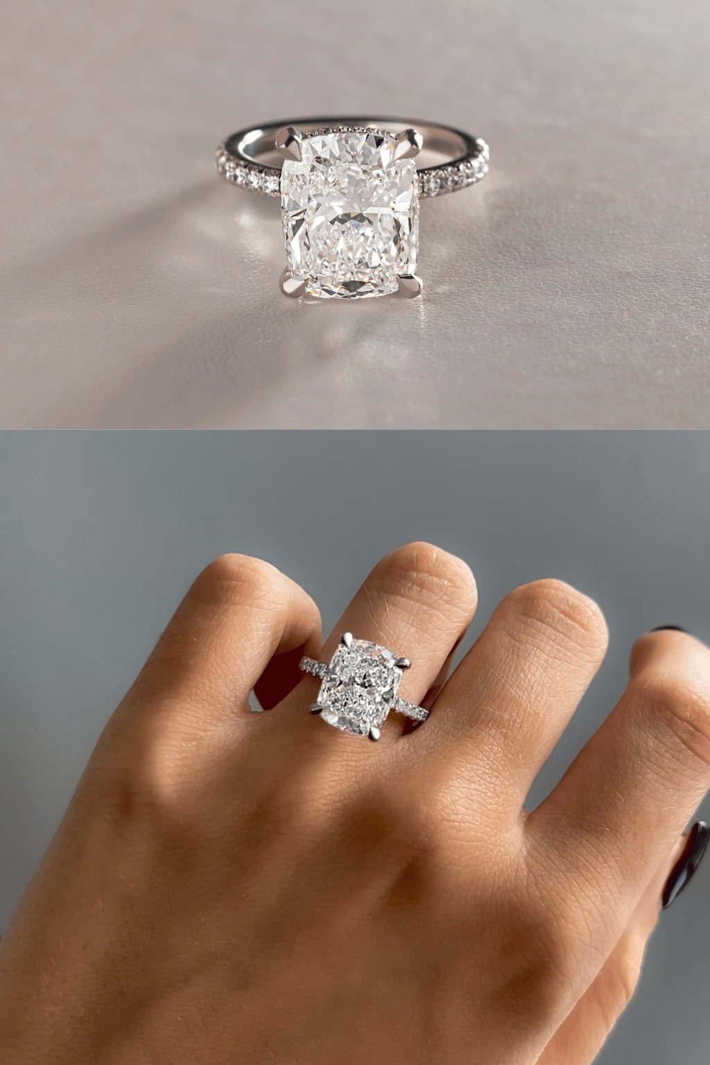5 Carart Cushion Cut Diamond Ring