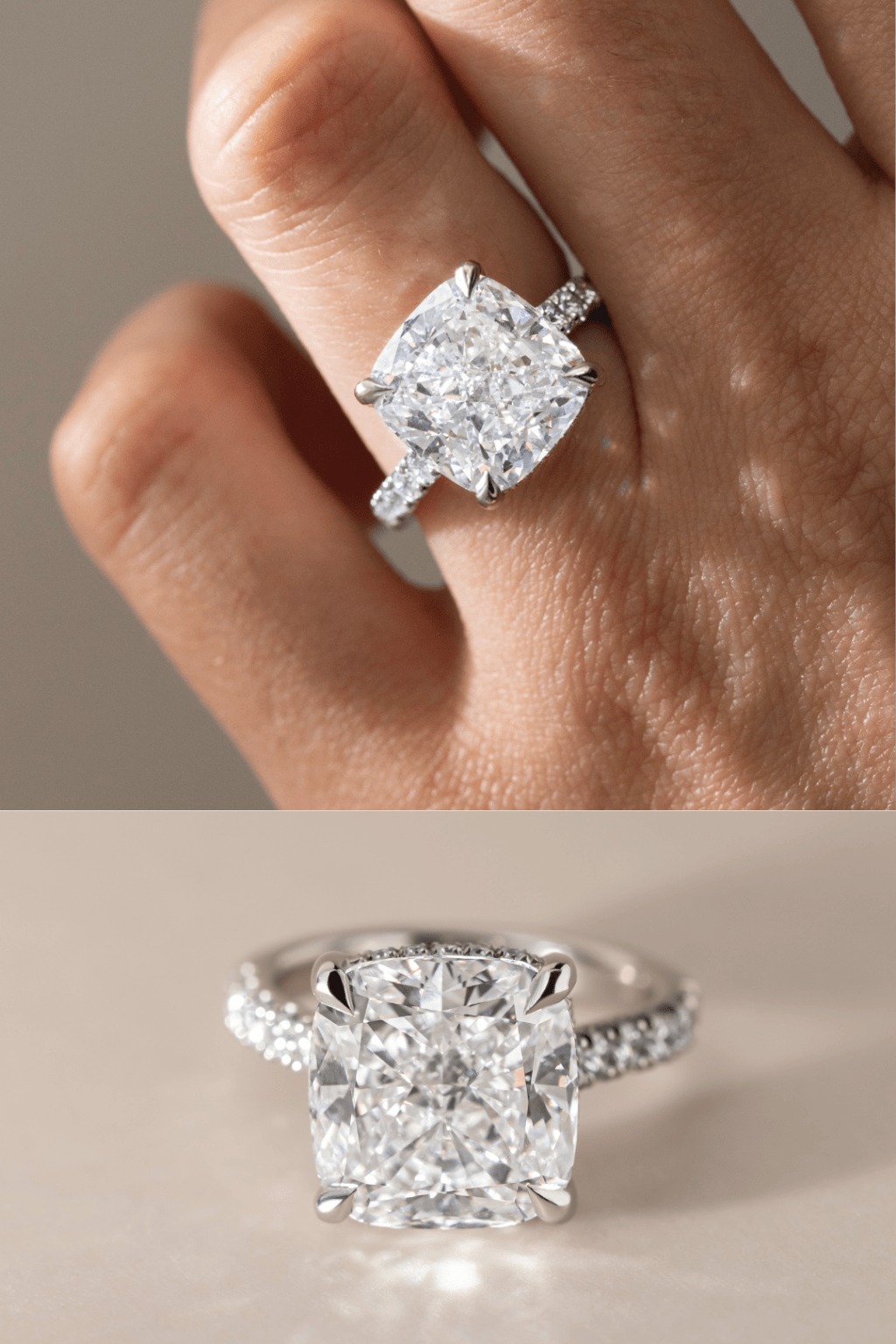 9 Carart Cushion Cut Diamond Ring