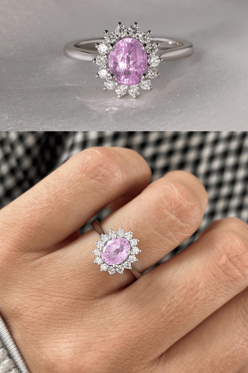 Pink sapphire engagement rings
