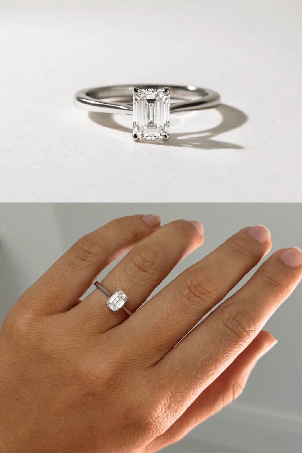1 Carat Emerald Cut Diamond Ring