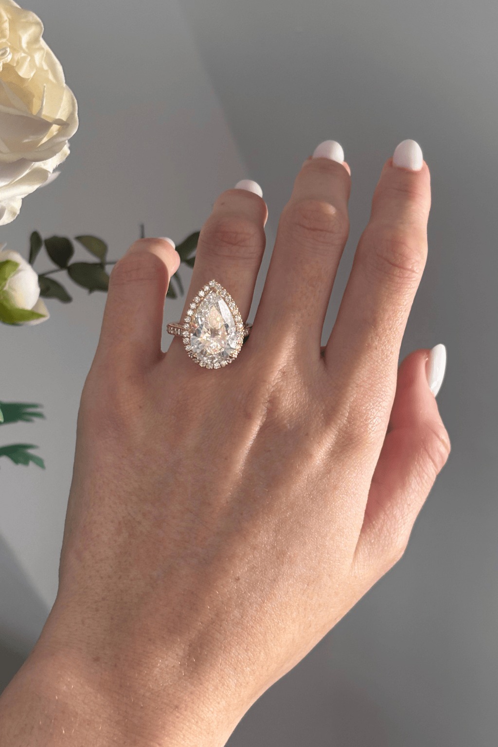 8 Carat Pear Shaped Diamond Ring